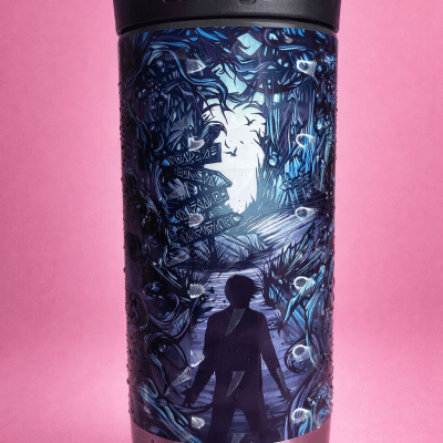Vaso Contigo personalizado 375 ml con diseño exclusivo impreso en vinilo laminado.